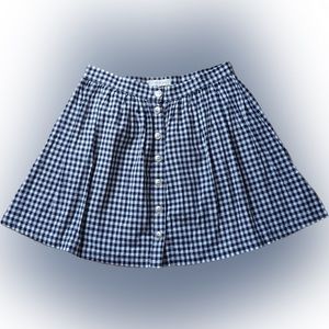 Copper Key Gingham Skirt, navy and white